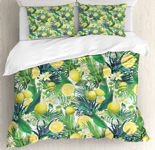 Изображение товара Комплект постельного белья JoyArty Лимоны и тропики / bls_31935_euro