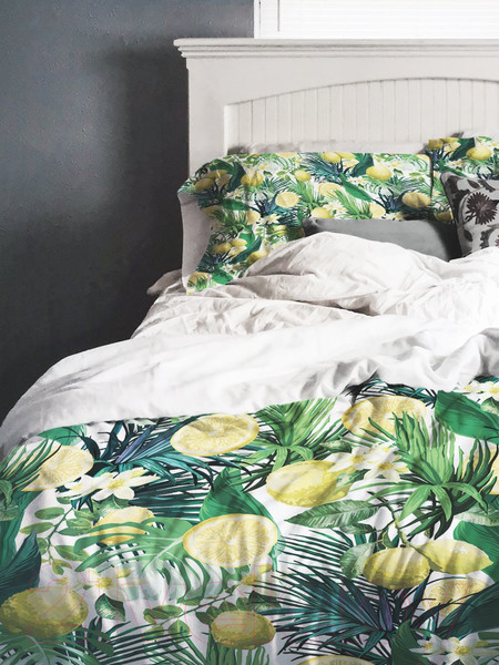 Изображение товара Комплект постельного белья JoyArty Лимоны и тропики / bls_31935_euro