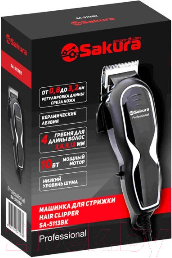 Изображение товара Машинка для стрижки волос Sakura Professiоnal SA-5113BK