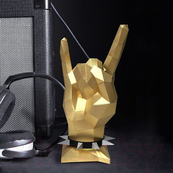 Изображение товара Объемная модель Paperraz Жест Коза / PP-2JKO-GLD (золото)