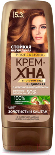 Изображение товара Крем-краска для волос Fito Косметик Professional Хна Индийская (140мл, золотистый каштан)
