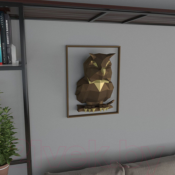 Изображение товара Объемная модель Paperraz Cова Пухля / PP-1SOV-2BG (бронзовый)