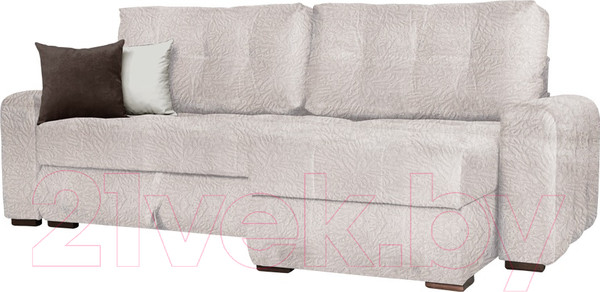 Изображение товара Диван угловой Асмана Камертон-2 левый 1.3x0.8 (саванна крем)