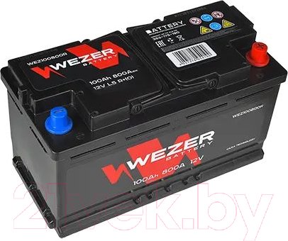 Изображение товара Автомобильный аккумулятор Wezer 800A R+ / WEZ100800R (100 А/ч)