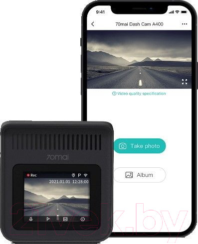Изображение товара Автомобильный видеорегистратор 70mai Dash Cam A400-1 + камера заднего вида RC09 (серый)