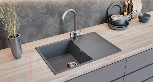 Изображение товара Мойка кухонная Ulgran Quartz Prima 750-08 (космос)
