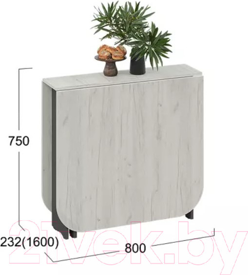 Изображение товара Стол-книга ТриЯ Т1 (антрацит/дуб крафт белый)