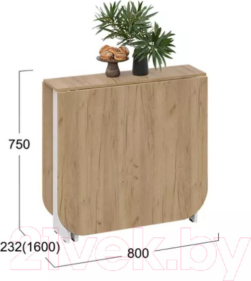 Изображение товара Стол-книга ТриЯ Т1 (белый/дуб крафт золотой)