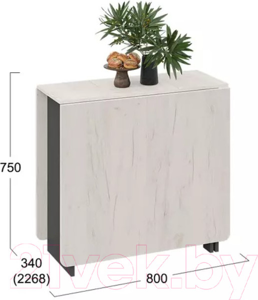 Изображение товара Стол-книга ТриЯ Тип 2 (антрацит/дуб крафт белый)