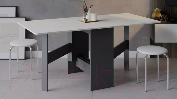 Изображение товара Стол-книга ТриЯ Тип 2 (антрацит/дуб крафт белый)