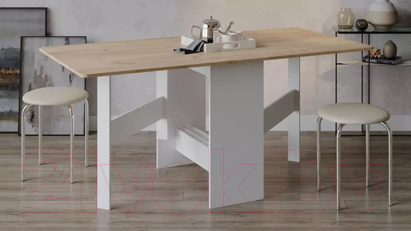 Изображение товара Стол-книга ТриЯ Тип 2  (белый/дуб крафт золотой)