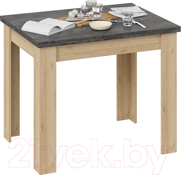Изображение товара Обеденный стол ТриЯ Промо тип 3 (дуб крафт золотой/ателье темное)