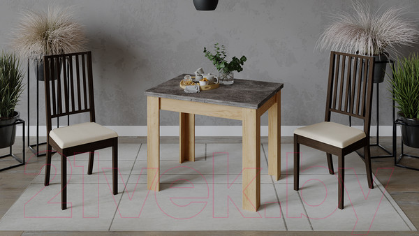 Изображение товара Обеденный стол ТриЯ Промо тип 3 (дуб крафт золотой/ателье темное)