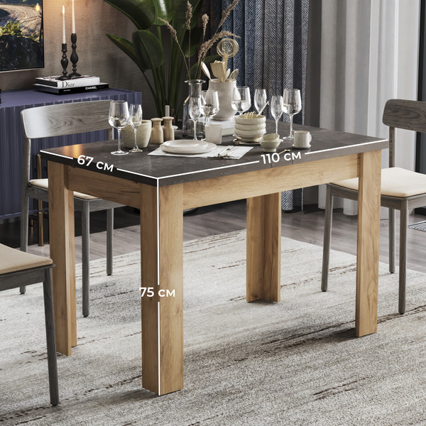 Изображение товара Обеденный стол ТриЯ Промо тип 4 (дуб крафт золотой/ателье темное)