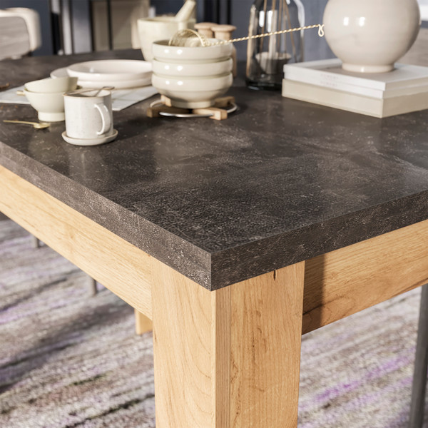 Изображение товара Обеденный стол ТриЯ Промо тип 4 (дуб крафт золотой/ателье темное)