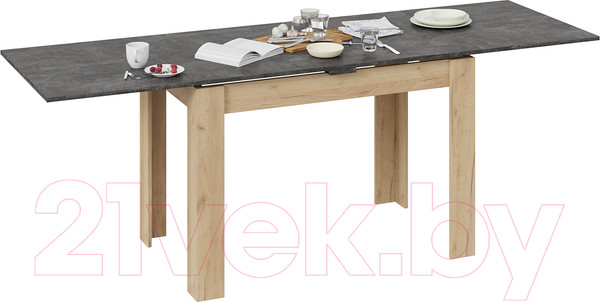 Изображение товара Обеденный стол ТриЯ Промо тип 4 (дуб крафт золотой/ателье темное)
