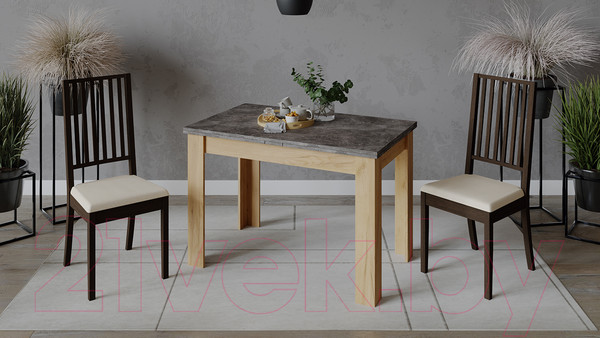 Изображение товара Обеденный стол ТриЯ Промо тип 4 (дуб крафт золотой/ателье темное)