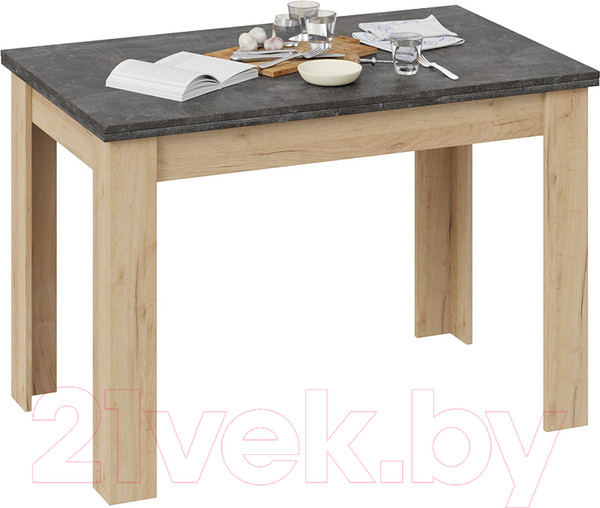 Изображение товара Обеденный стол ТриЯ Промо тип 4 (дуб крафт золотой/ателье темное)