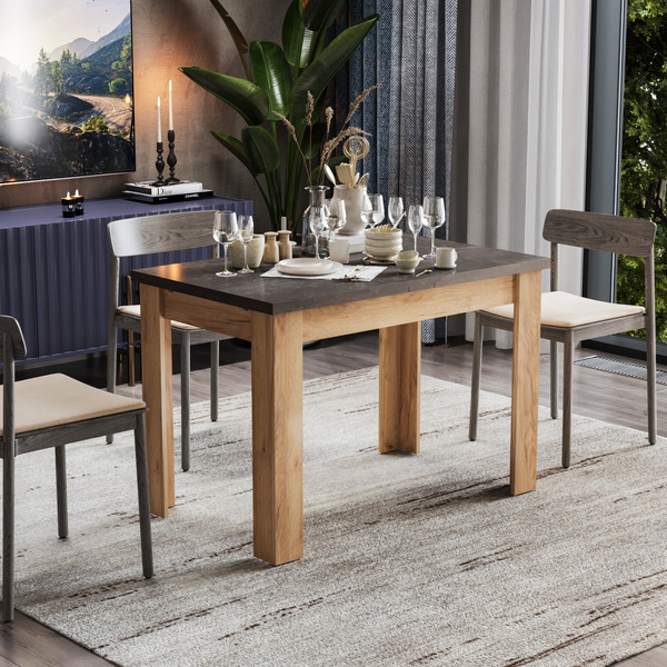 Изображение товара Обеденный стол ТриЯ Промо тип 4 (дуб крафт золотой/ателье темное)