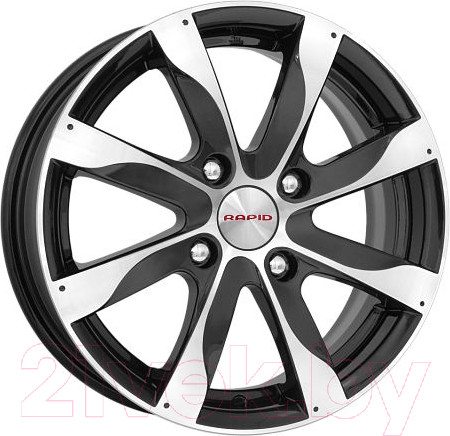 Изображение товара Литой диск K&K Джемини (КС480) 14x5.5" 4x100мм DIA 67.1мм ET 39мм Алмаз черный