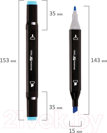 Изображение товара Набор маркеров Brauberg Black / 152130 (48цв)