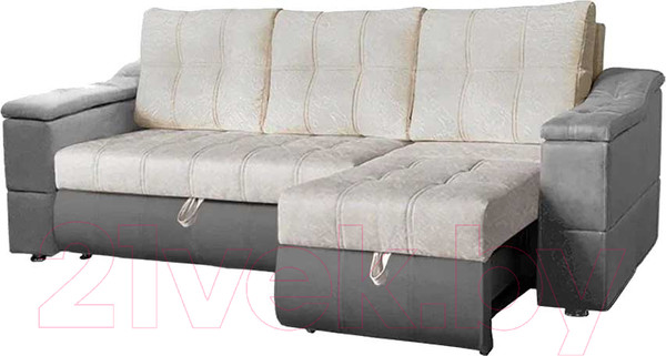 Изображение товара Диван Асмана Камертон-1 трансформер 1.3x0.65 левый (банни 10/бел глессе)