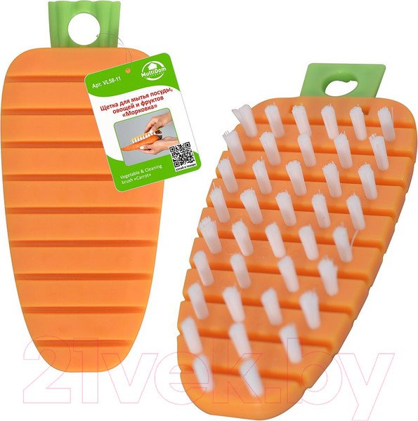 Изображение товара Щетка для мытья посуды Мультидом Морковка / VL58-11
