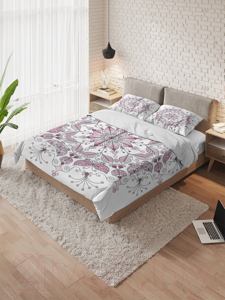 Изображение товара Комплект постельного белья Ambesonne Бабочки в лепестках / bls_36892_euro