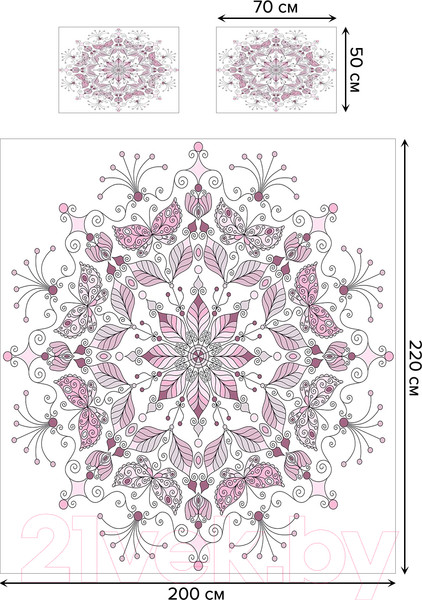Изображение товара Комплект постельного белья Ambesonne Бабочки в лепестках / bls_36892_euro