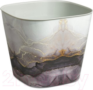 Изображение товара Вазон Violet Ротанг Квадратное с поддоном / 38150150 (мрамор)