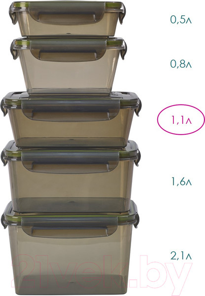 Изображение товара Контейнер Violet Герметичный 93111 (1.1л, дымчатый)