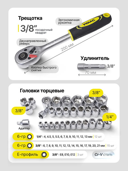 Изображение товара Универсальный набор инструментов WMC Tools 30128TopDone(50799)