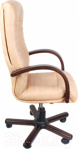 Изображение товара Кресло офисное Деловая обстановка Атлант Экстра кожа люкс (орех/желто-бежевый)