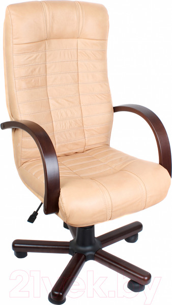 Изображение товара Кресло офисное Деловая обстановка Атлант Экстра кожа люкс (орех/желто-бежевый)