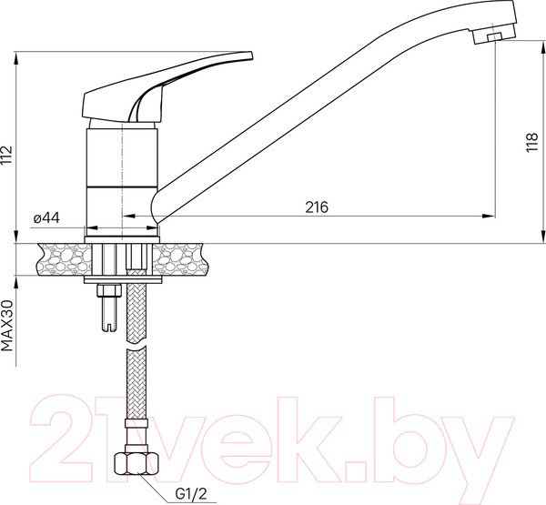 Изображение товара Смеситель Milardo Meal M06SBR0M05