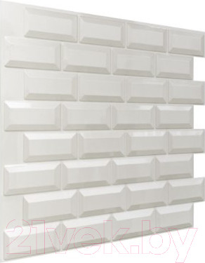 Изображение товара Панель ПВХ Grace Усиленная Метро 3D (595x560x5мм, белый)