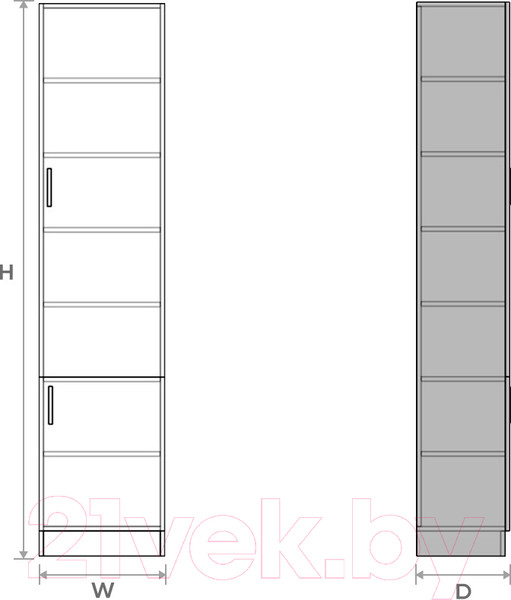 Изображение товара Шкаф-пенал Макс Стайл Smart Egger 219x50x35 / 7A3550 (белый классический W960 ST7)