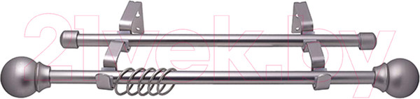 Изображение товара Карниз для штор LEGRAND Сфера 16/16мм 1.6м 2р / 58 093 936 (серебро-матовое)