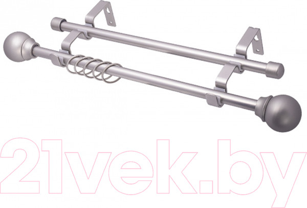 Изображение товара Карниз для штор LEGRAND Сфера 16/16мм 1.6м 2р / 58 093 936 (серебро-матовое)