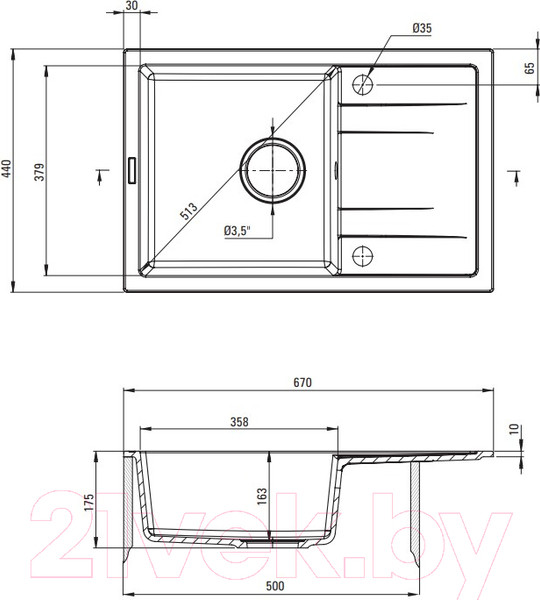 Изображение товара Мойка кухонная со смесителем Deante ZRCA2113