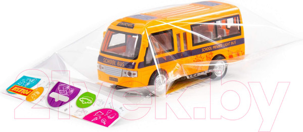 Изображение товара Автобус игрушечный Полесье Школьный инерционный со светом и звуком / 79909 (инерционный)