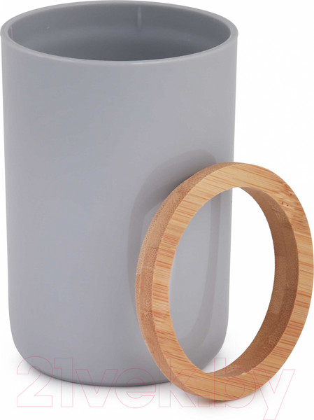 Изображение товара Стакан для зубной щетки и пасты Альтернатива Бамбук / М8054 (серый)