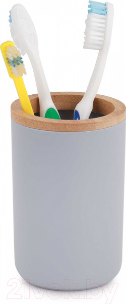 Изображение товара Стакан для зубной щетки и пасты Альтернатива Бамбук / М8054 (серый)