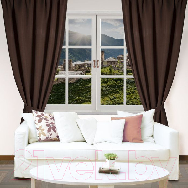 Изображение товара Штора Этель 1722666 (135x250, шоколадный)