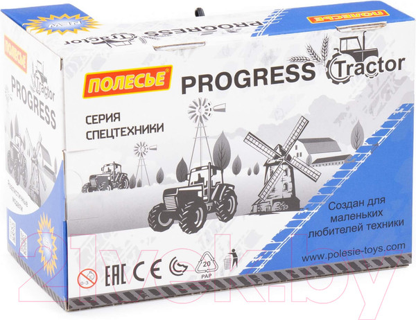 Изображение товара Трактор игрушечный Полесье Прогресс инерционный / 91215 (синий)