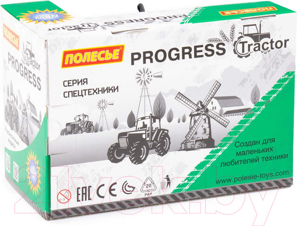 Изображение товара Трактор игрушечный Полесье Прогресс инерционный / 91222 (зеленый)