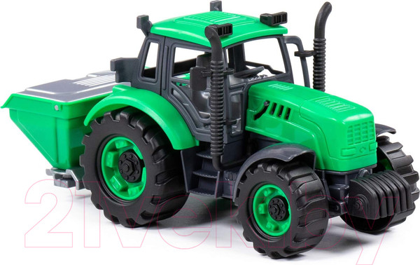 Изображение товара Трактор игрушечный Полесье сельскохозяйственный Прогресс инерционный / 91239 (зеленый)