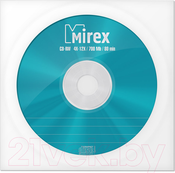 Изображение товара Диск CD-RW Mirex 700Мб / UL121002A8С