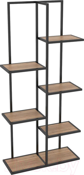 Изображение товара Стеллаж Hype Mebel Для цветов 80x170 (черный/дуб галифакс олово)