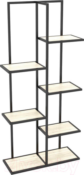 Изображение товара Стеллаж Hype Mebel Для цветов 80x170 (черный/древесина белая)